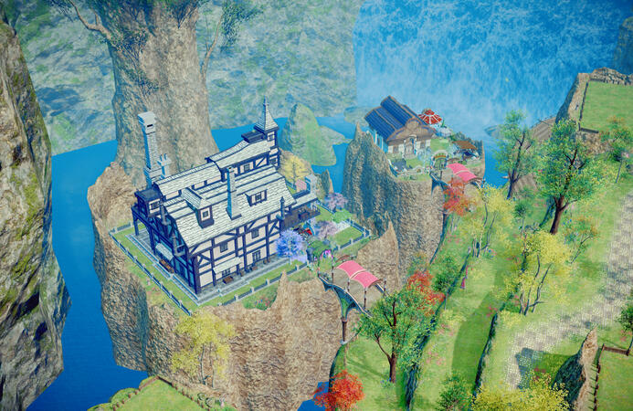 Hop across the bridge into our little island!