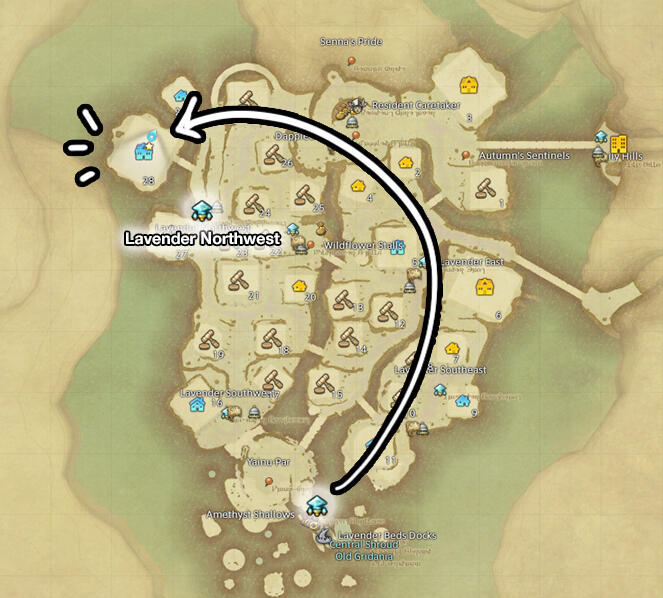 We're here, Lavender Northwest Aetheryte.